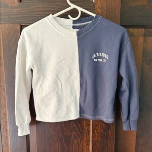 Abercrombie & Fitch Kids Long Sleeve Shirt - Navy and White